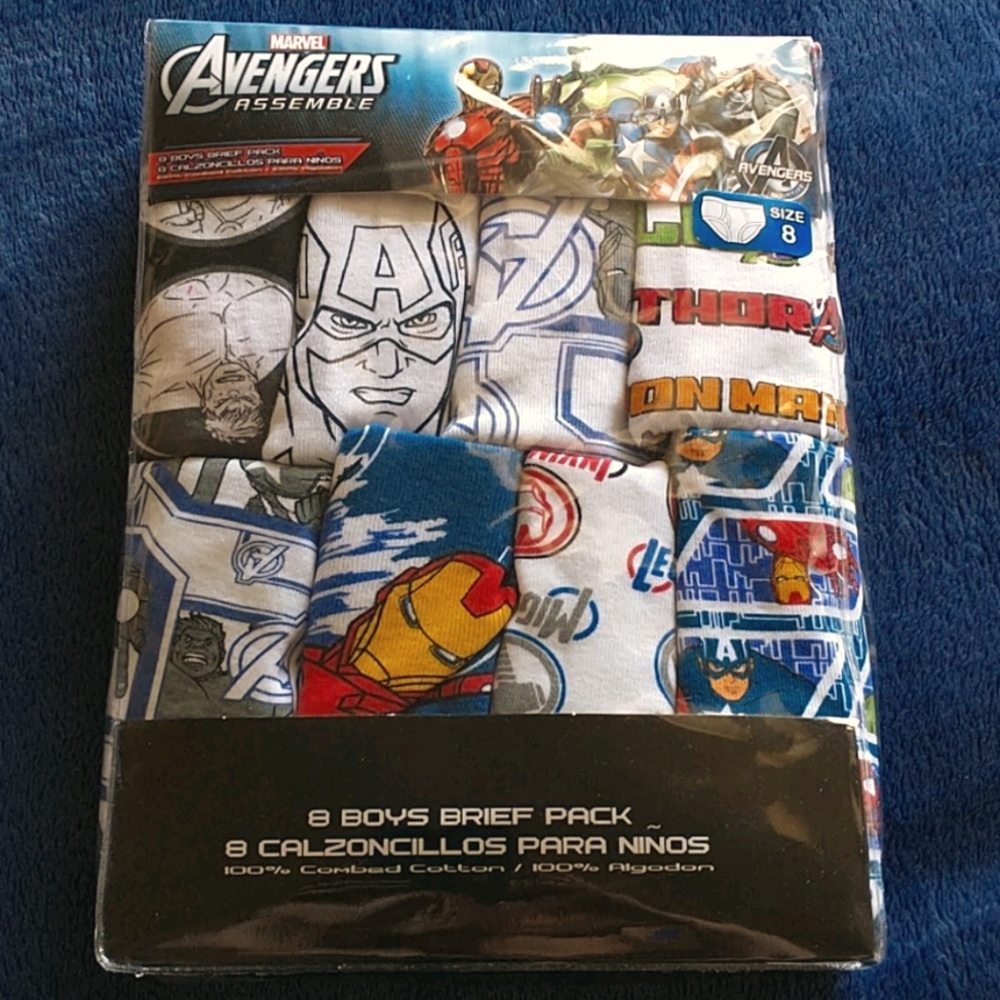 Boys Brief 8 Pack- Avengers Assemble (Size 8)